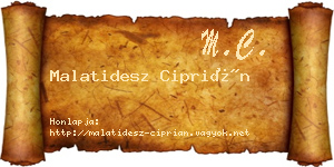 Malatidesz Ciprián névjegykártya